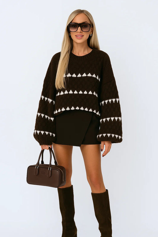 Randig Textur Tröja